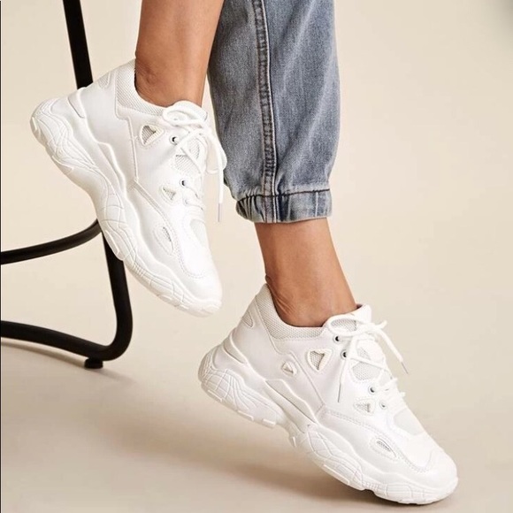 shein lace up chunky sneakers